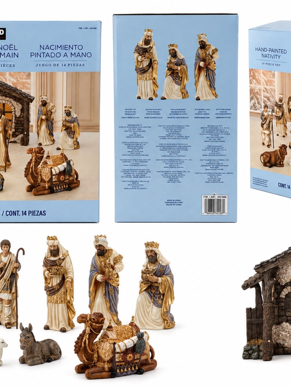 Kirkland Signature Gold and White Three Wise Men Nativity Figurines Wall Art